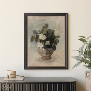 White Rose Bouquet Painting | Antique Floral Wall Art | N80