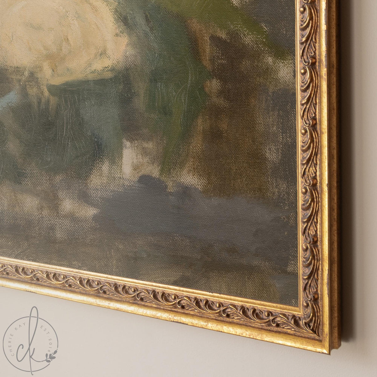 Impressionist Floral Art | Framed Gold Oil Painting | N125