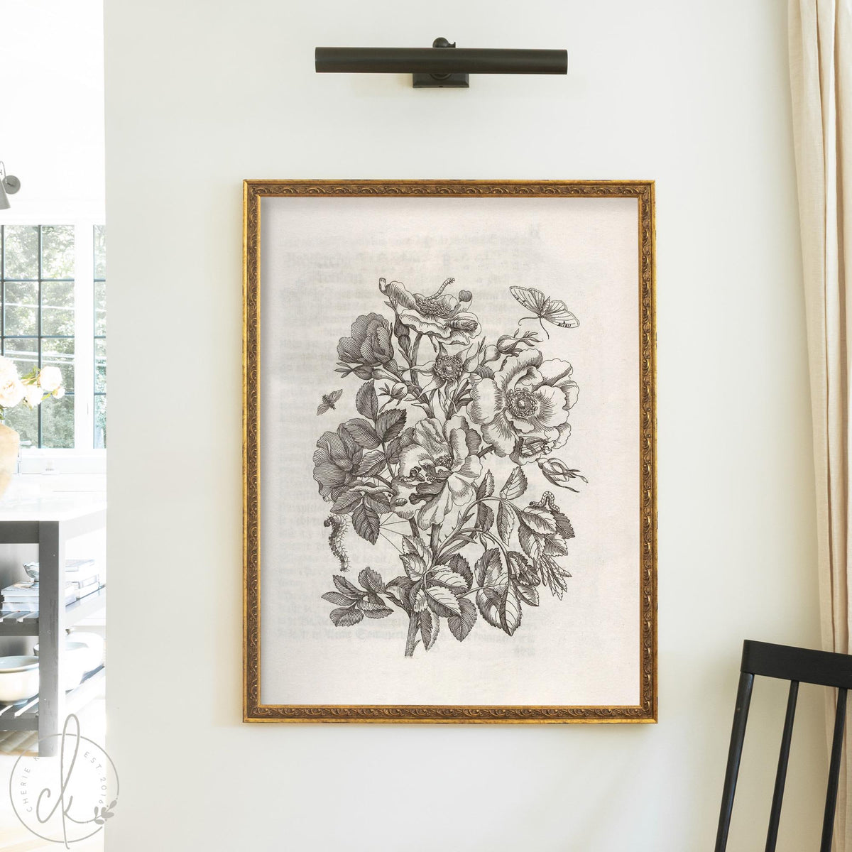 Vintage Flower Print | Framed Botanical Wall Art | N109