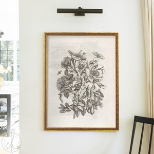 Vintage Flower Print | Framed Botanical Wall Art | N109