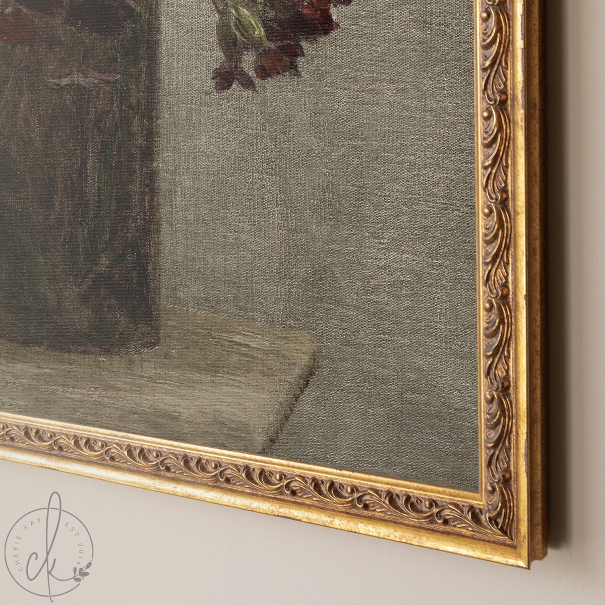 Vintage Floral Wall Art | Framed Flower Painting | N97