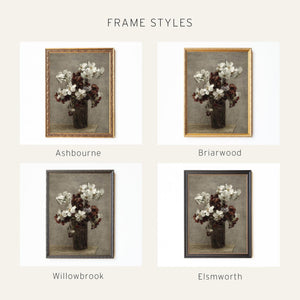 Vintage Floral Wall Art | Framed Flower Painting | N97