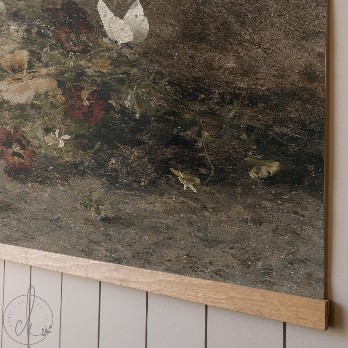 Floral Canvas Wall Art | Large Vintage Flower Painting | Botanical Still Life Decor | T115