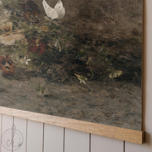 Floral Canvas Wall Art | Large Vintage Flower Painting | Botanical Still Life Decor | T115