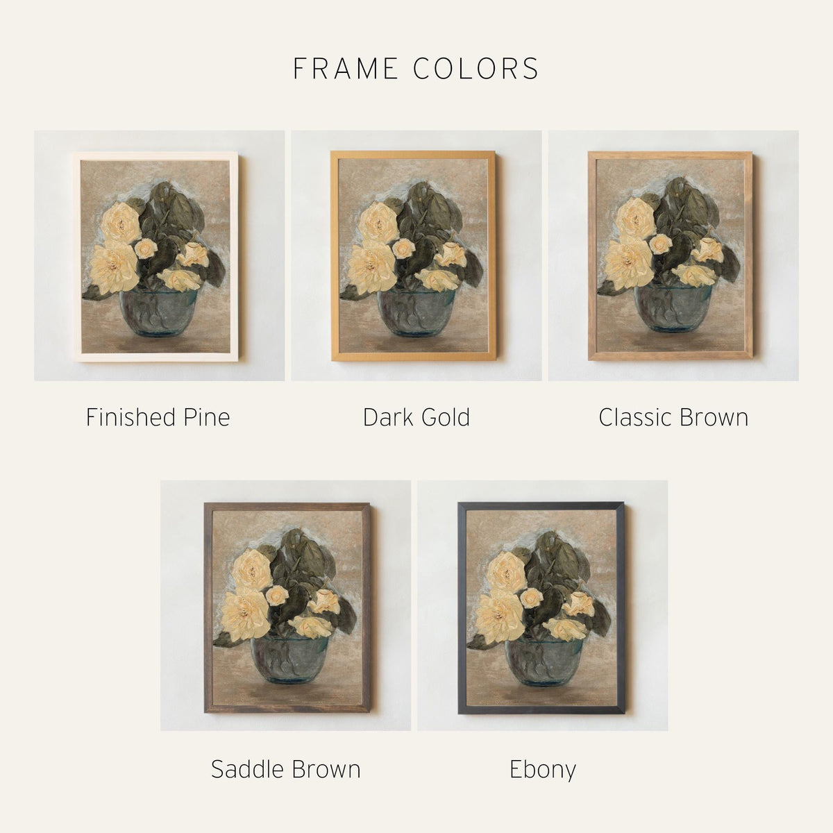 Flower Vase Painting | Framed Floral Canvas Print | N242