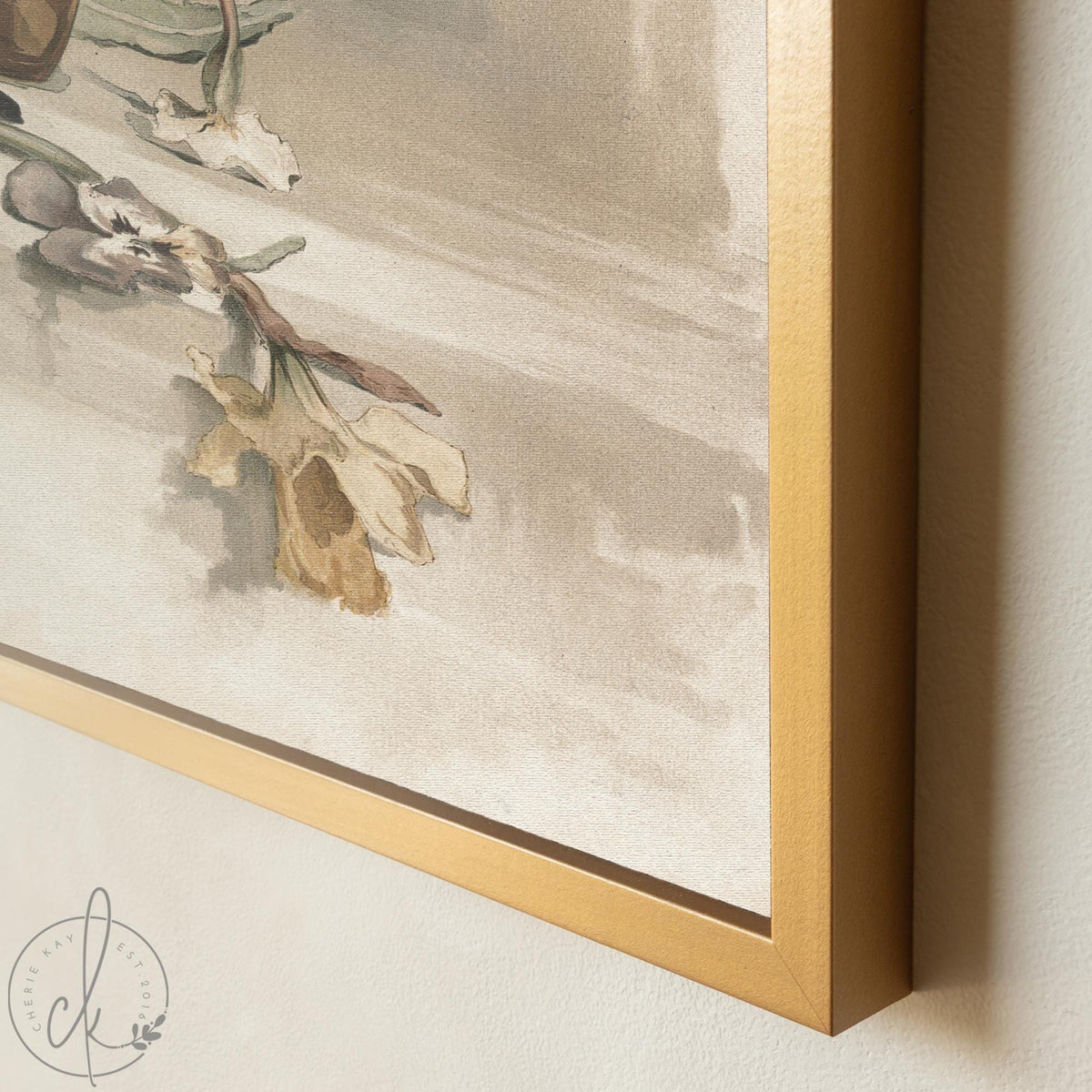 Large Floral Wall Decor | Vintage Flower Art Canvas | Framed Botanical Wall Art | N199