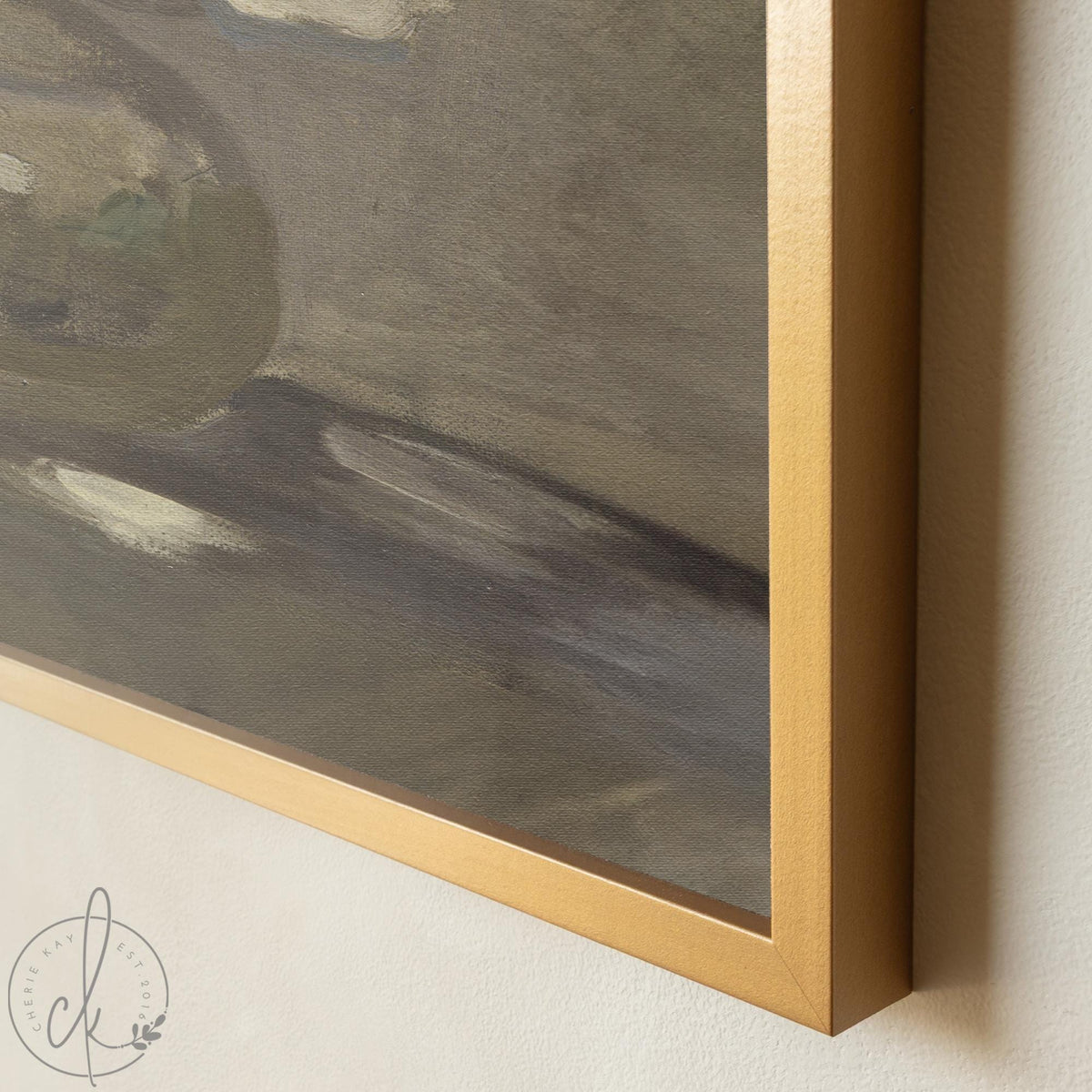 White Flower Wall Art | Framed Floral Painting on Canvas | N195