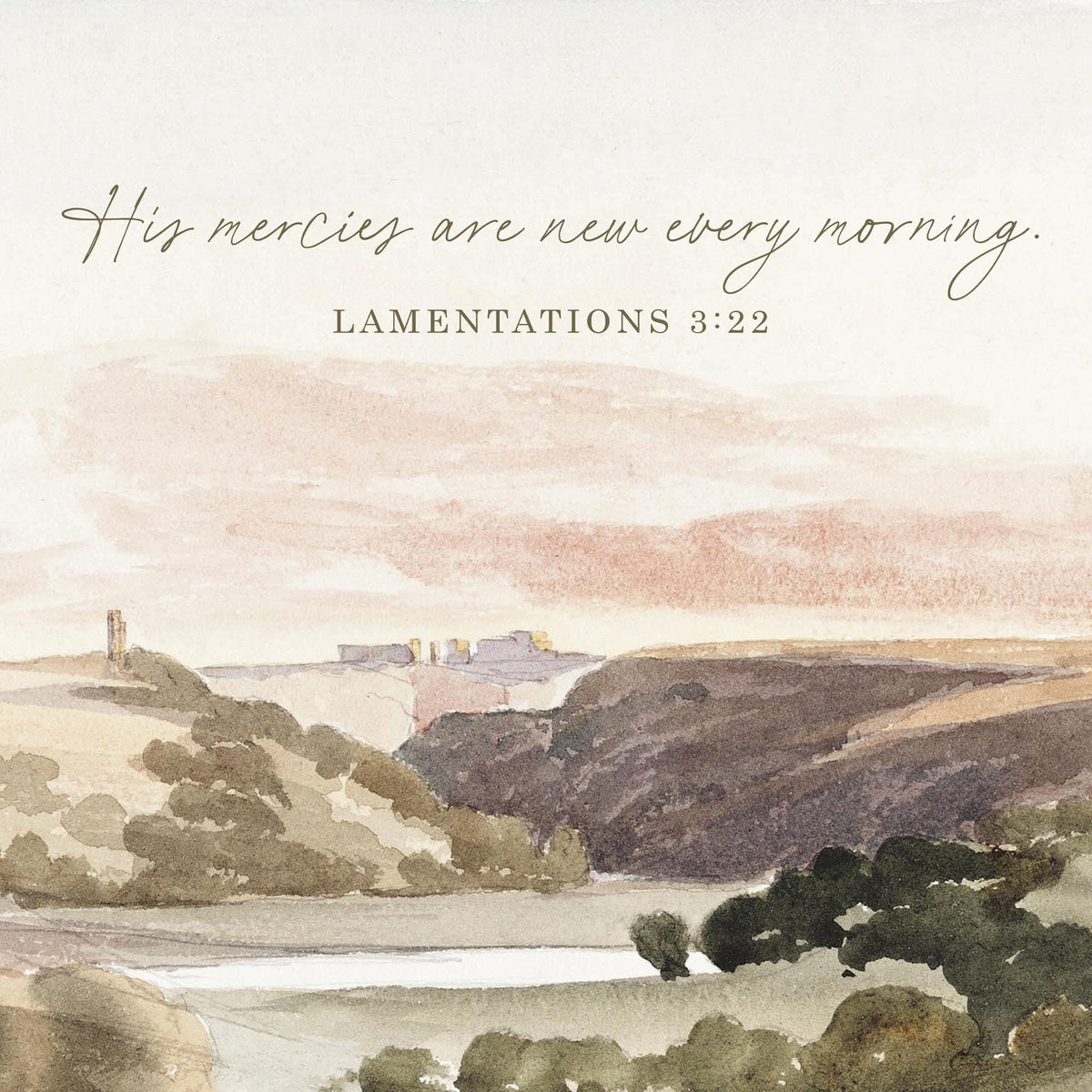 Christian Home Decor | Lamentations 3:22 Landscape Canvas Tapestry | T119