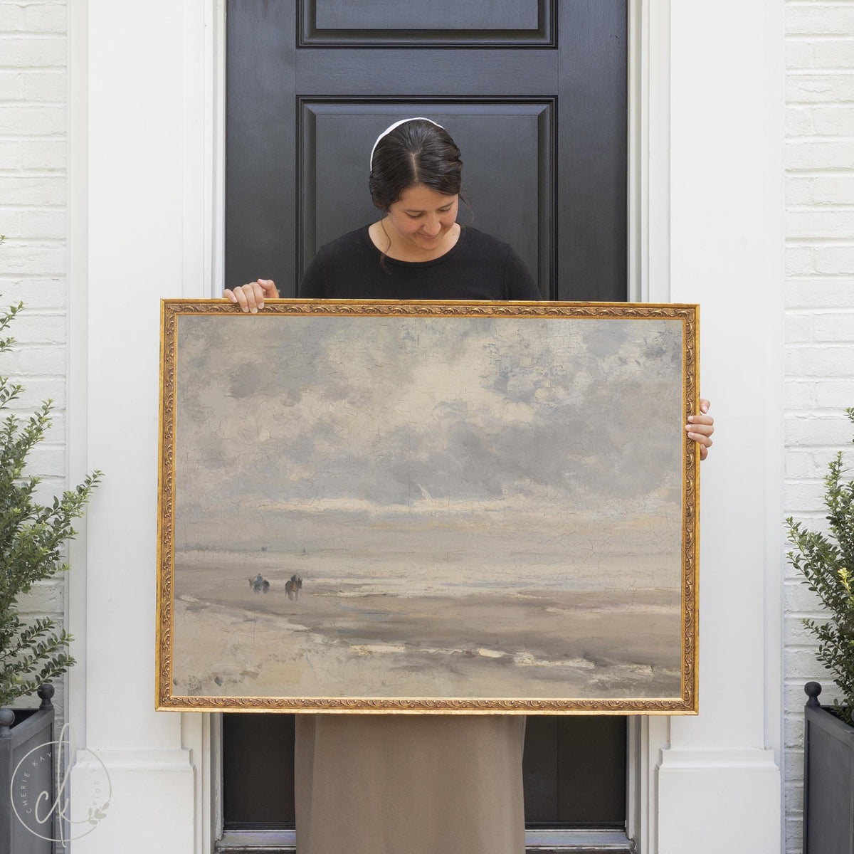 Vintage Coastal Art | Framed Beach Landscape Wall Decor | N11