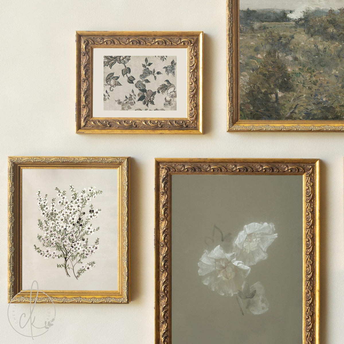 Gallery Wall Frame Set | Vintage Botanical and Landscape Wall Art | G41