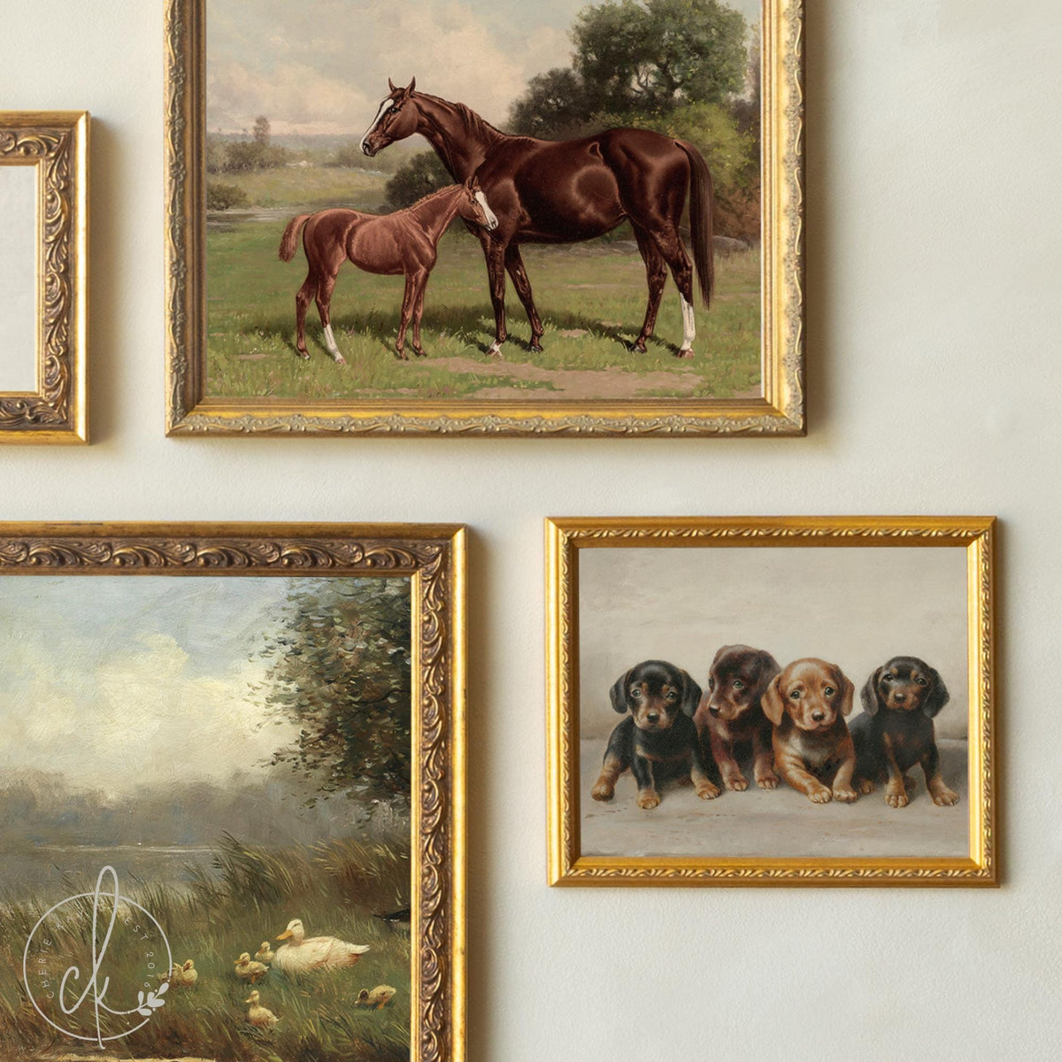 Nursery Gallery Wall | Vintage Animal Prints | Framed Art | G3