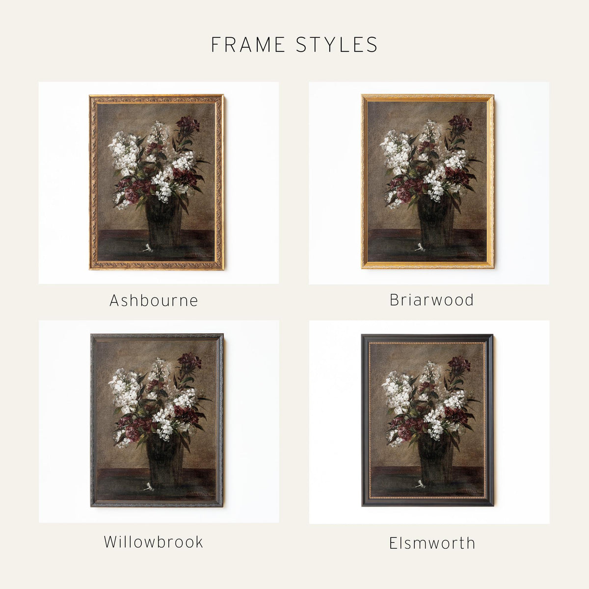 Vintage Botanical Painting | Flower Bouquet Wall Art | N206