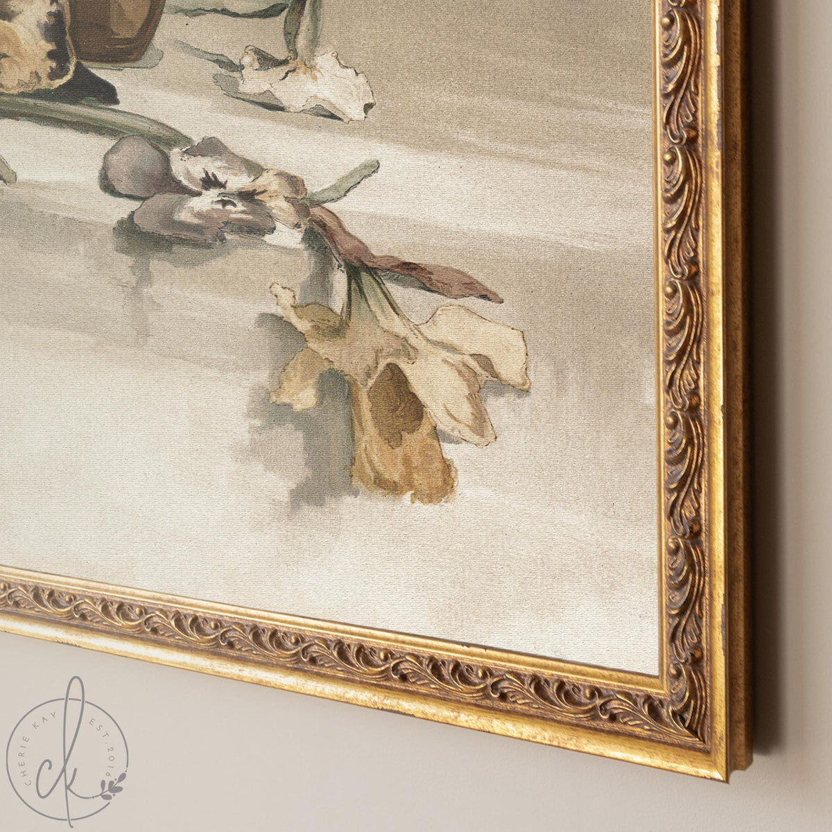 Daffodil Painting | Vintage Floral Wall Art | N199