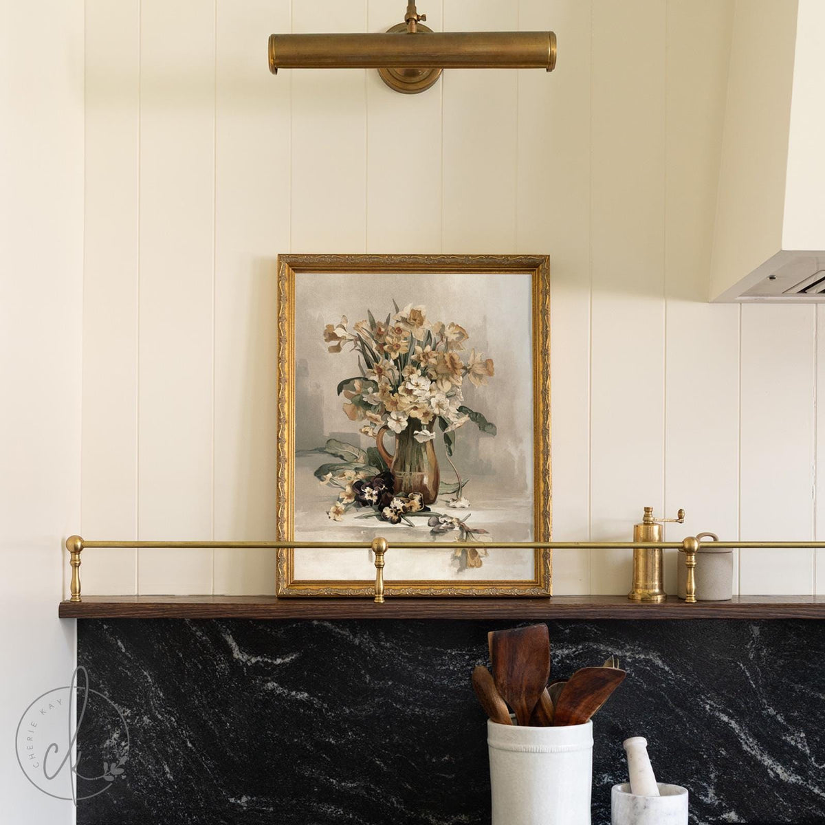 Daffodil Painting | Vintage Floral Wall Art | N199