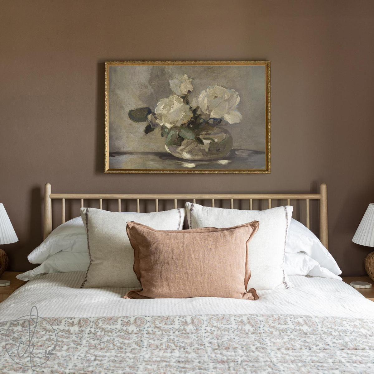 Floral Bouquet Painting | Vintage Framed Wall Art | N195