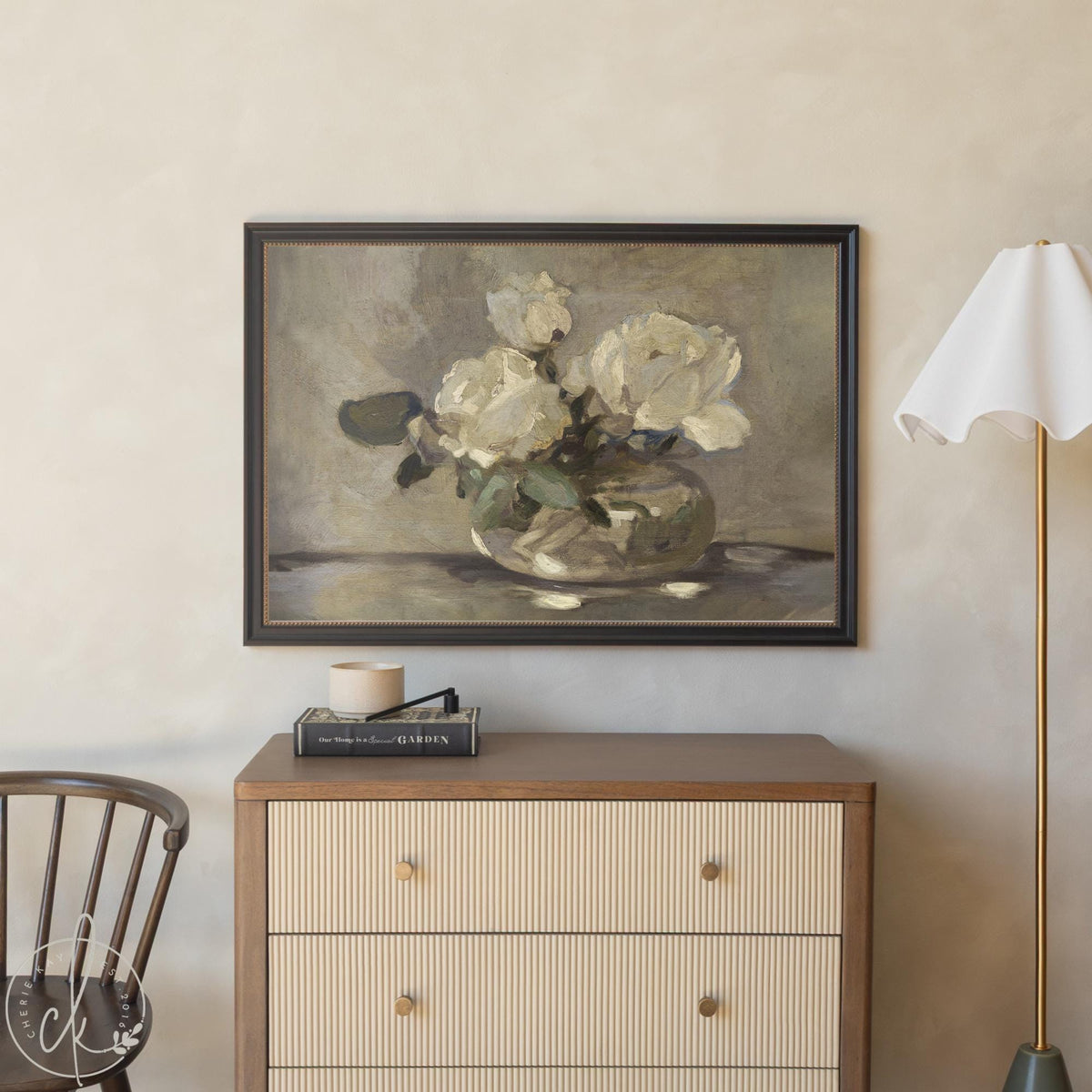 Floral Bouquet Painting | Vintage Framed Wall Art | N195