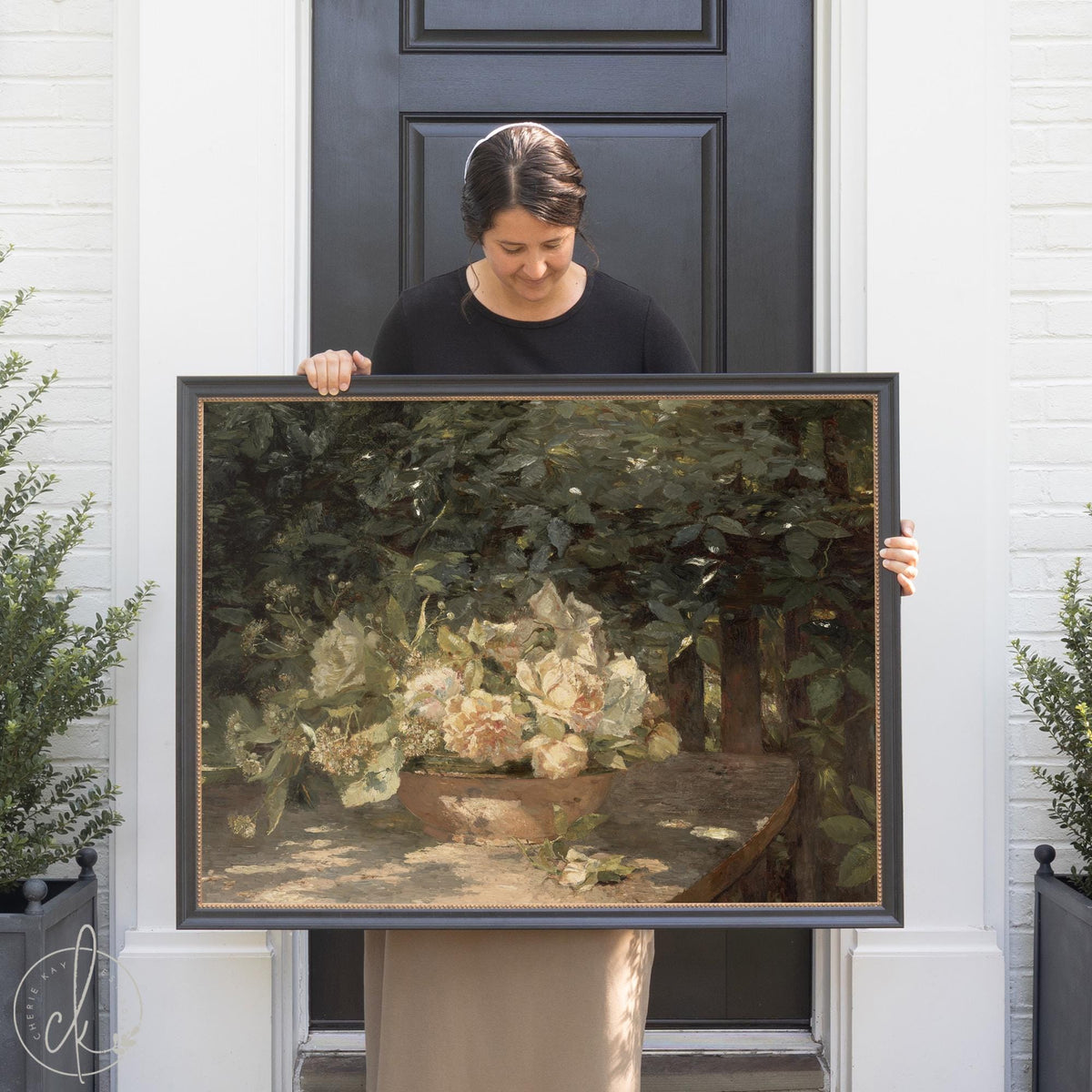 Antique Botanical Art | Framed Floral Still Life | Vintage Flower Wall Decor | N45