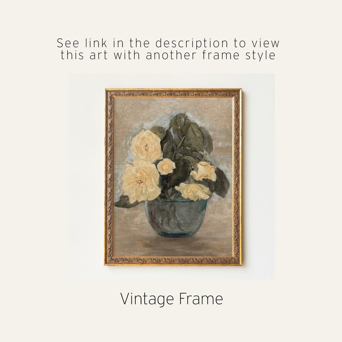 Flower Vase Painting | Framed Floral Canvas Print | N242