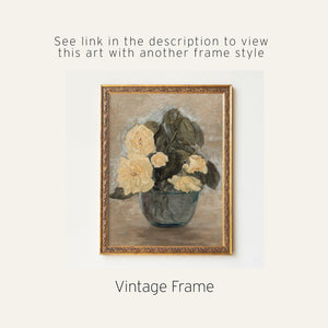 Flower Vase Painting | Framed Floral Canvas Print | N242