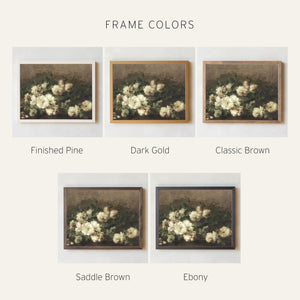 White Flower Painting | Vintage Floral Wall Art | N2