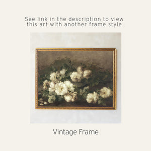 White Flower Painting | Vintage Floral Wall Art | N2