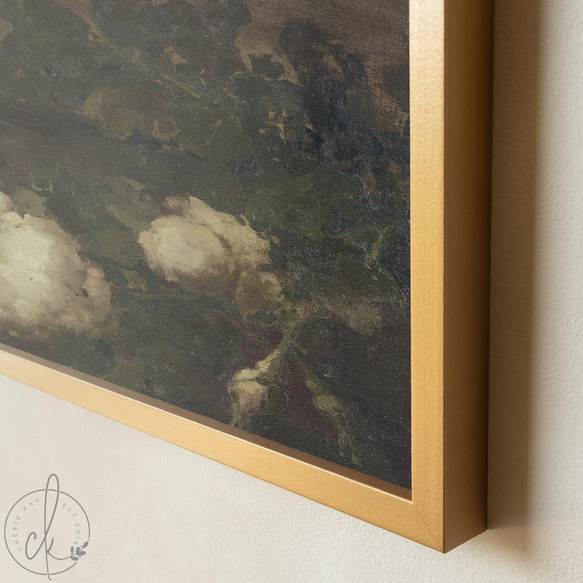 White Flower Painting | Vintage Floral Wall Art | N2