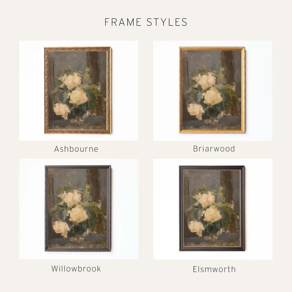 Impressionist Floral Art | Framed Gold Oil Painting | N125