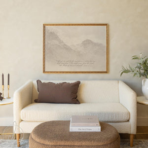 Scripture Wall Decor | Framed Mountain Landscape Art | Christian Artwork | N23