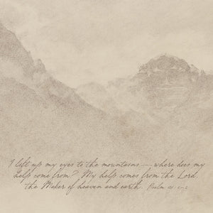 Scripture Wall Decor | Framed Mountain Landscape Art | Christian Artwork | N23