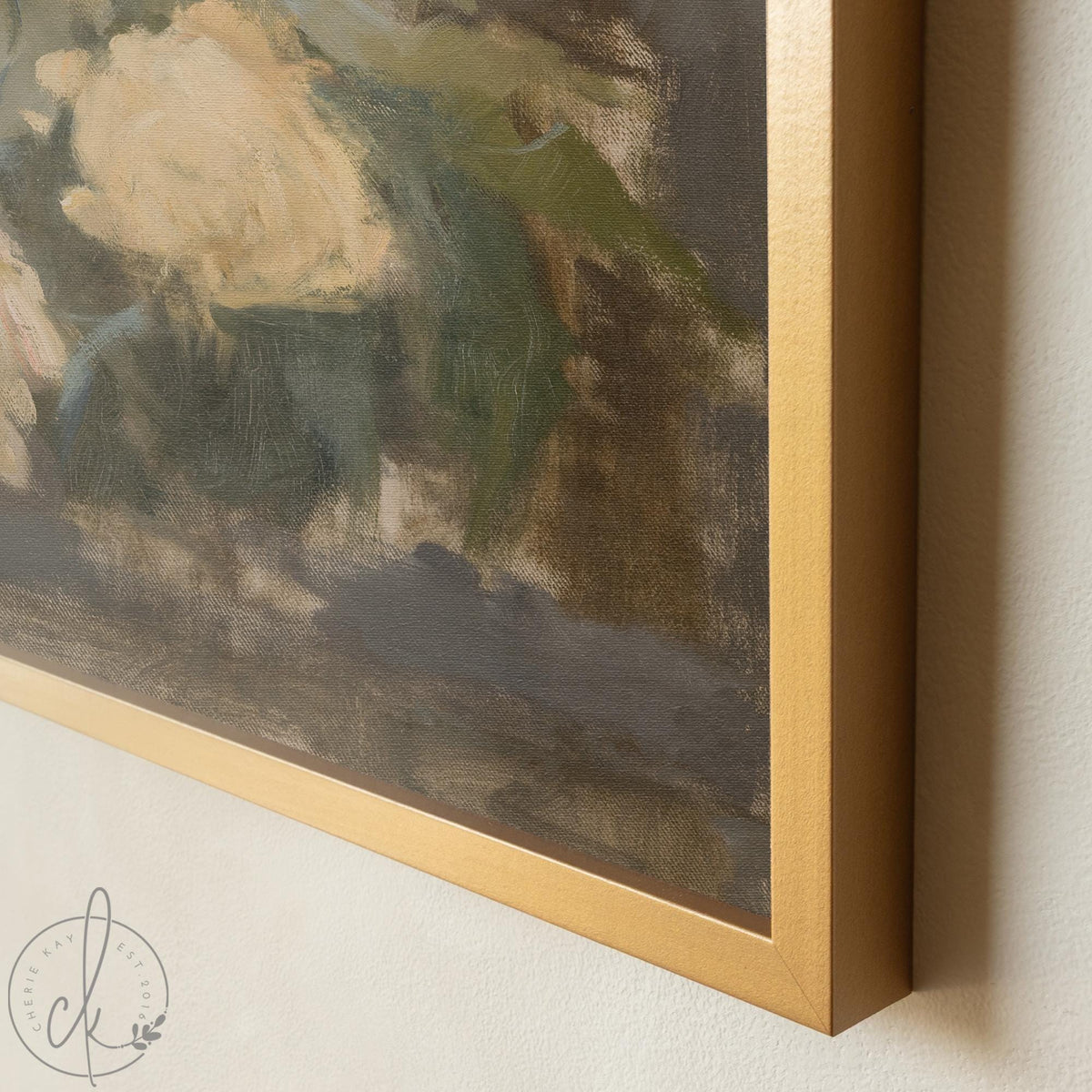 Floral Still Life Painting | Antique Rose Framed Canvas Art | N125