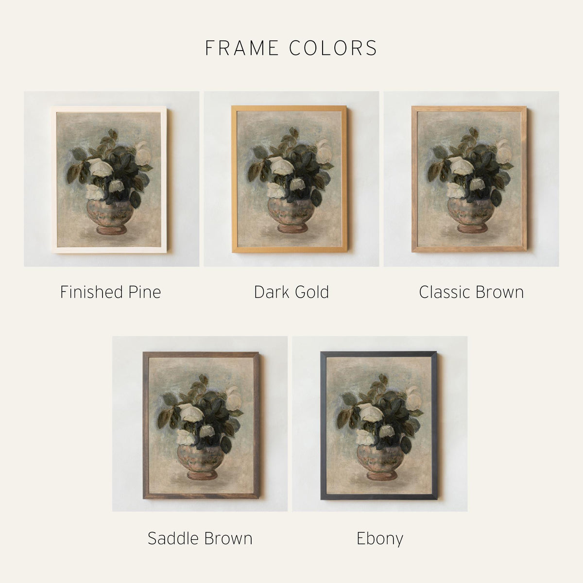 Framed Floral Print | Vintage Botanical Wall Art | N80