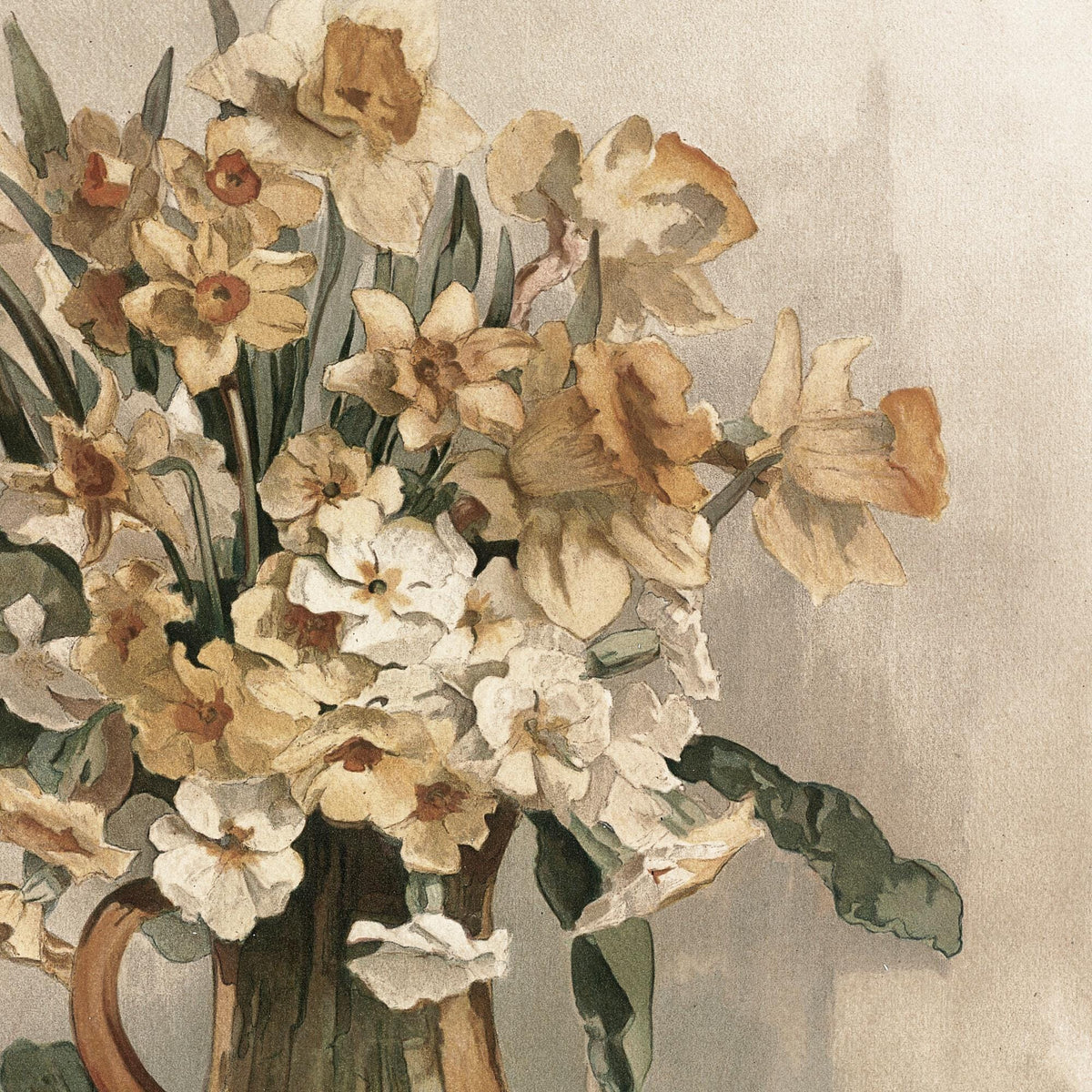 Daffodil Painting | Vintage Floral Wall Art | N199