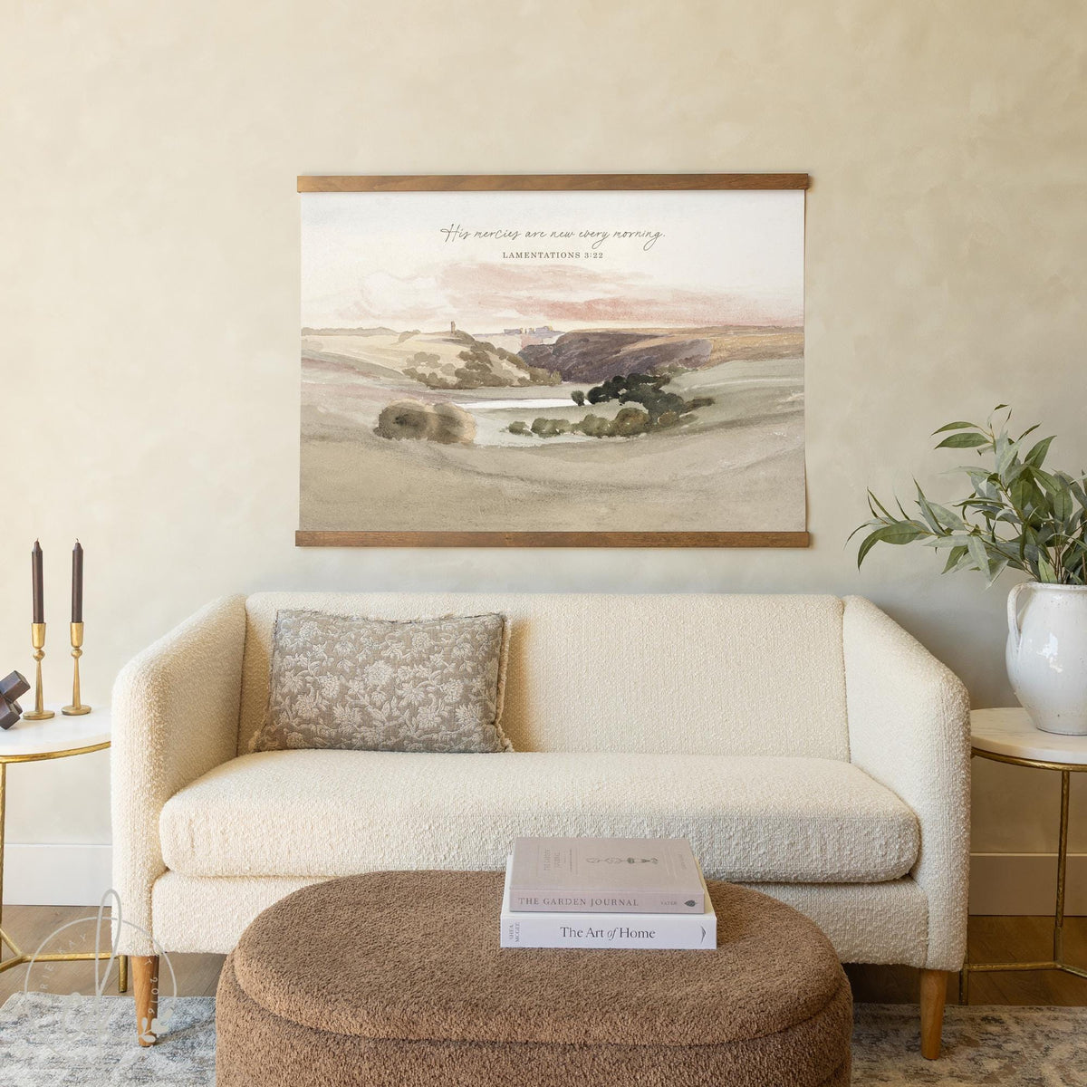 Christian Home Decor | Lamentations 3:22 Landscape Canvas Tapestry | T119