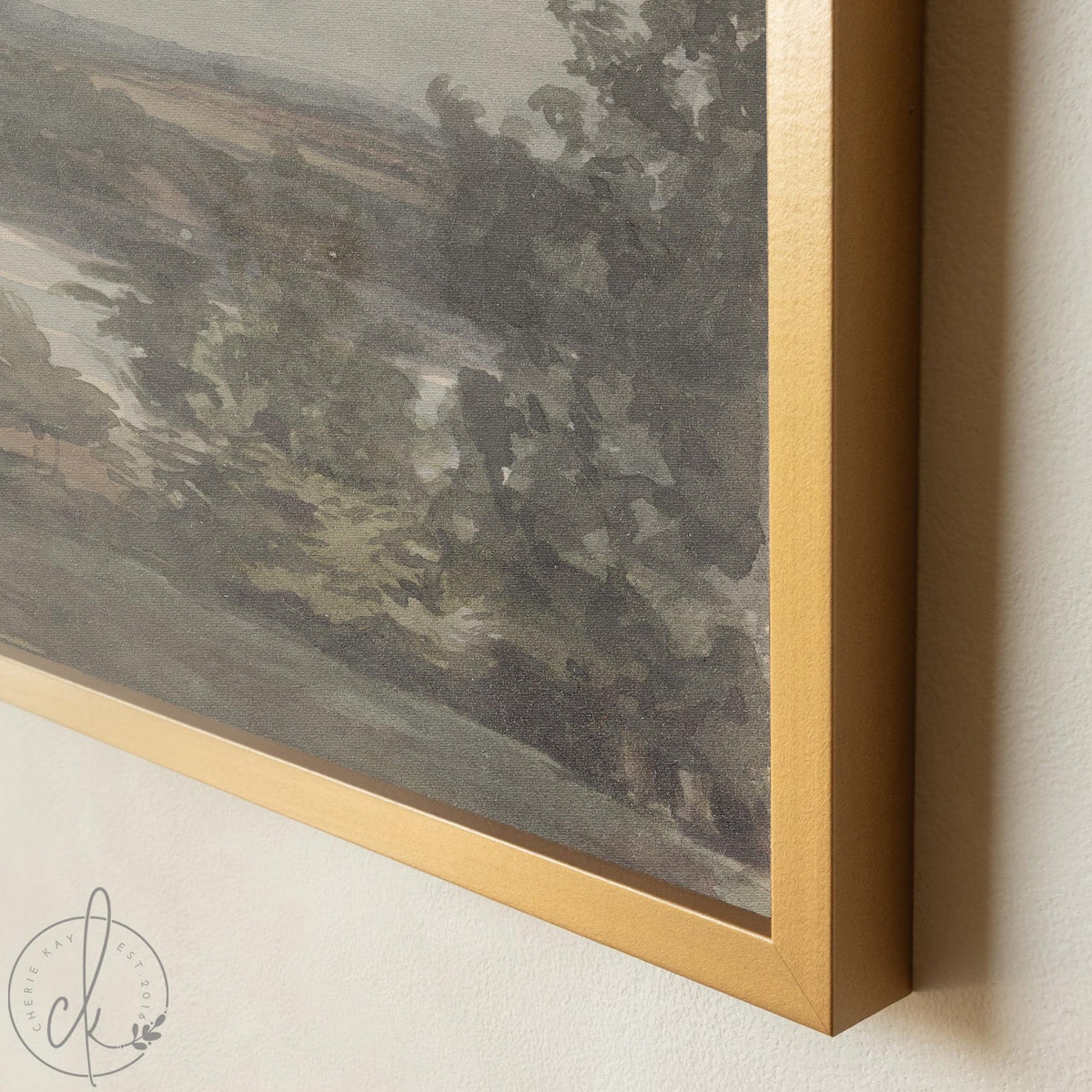 Vintage Mountain Art | Framed Landscape Wall Art | Neutral Living Room Decor | N33