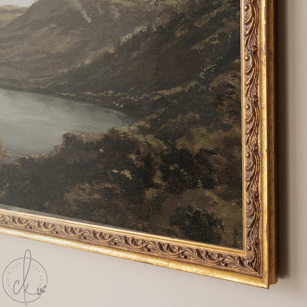 Vintage Coastal Art | Gold Framed Landscape Painting | N36