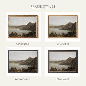 Vintage Coastal Art | Gold Framed Landscape Painting | N36