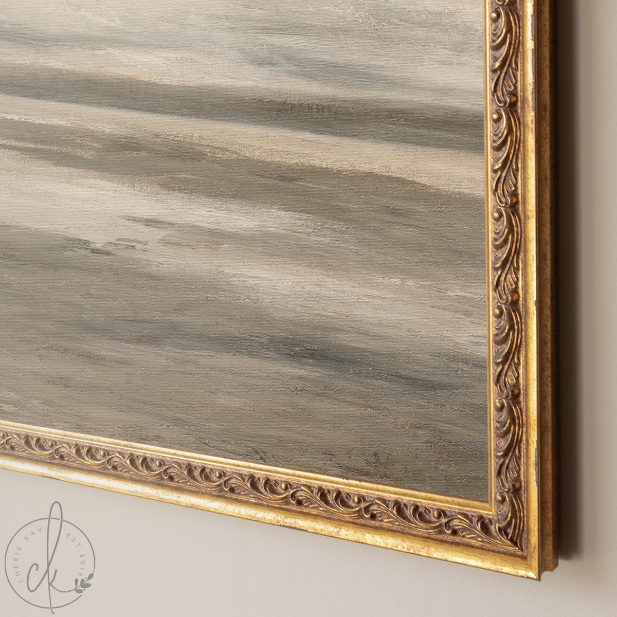 Christian Home Decor | Romans 8:39 Coastal Wall Art | Vintage Gold Framed | N37