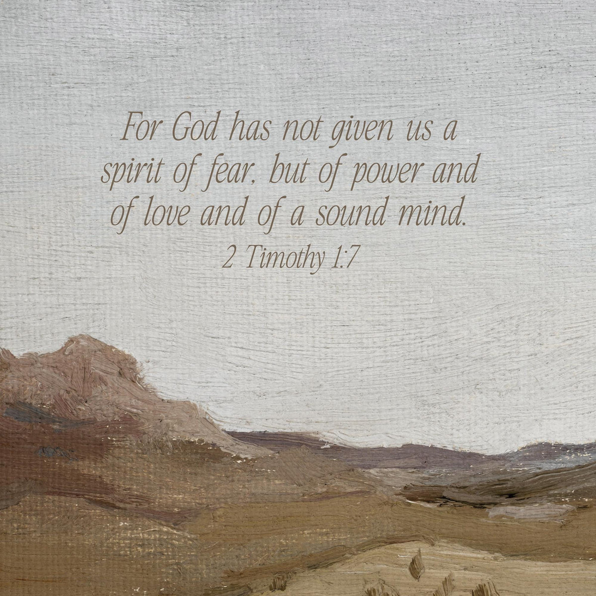 Large Scripture Wall Art | 2 Timothy 1:7 Framed Canvas | Christian Mountain Landscape Decor | N29