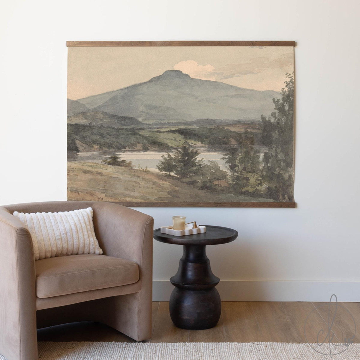 Mountain Landscape Art | Large Canvas Wall Hanging | Neutral Nature Wall Decor | T69