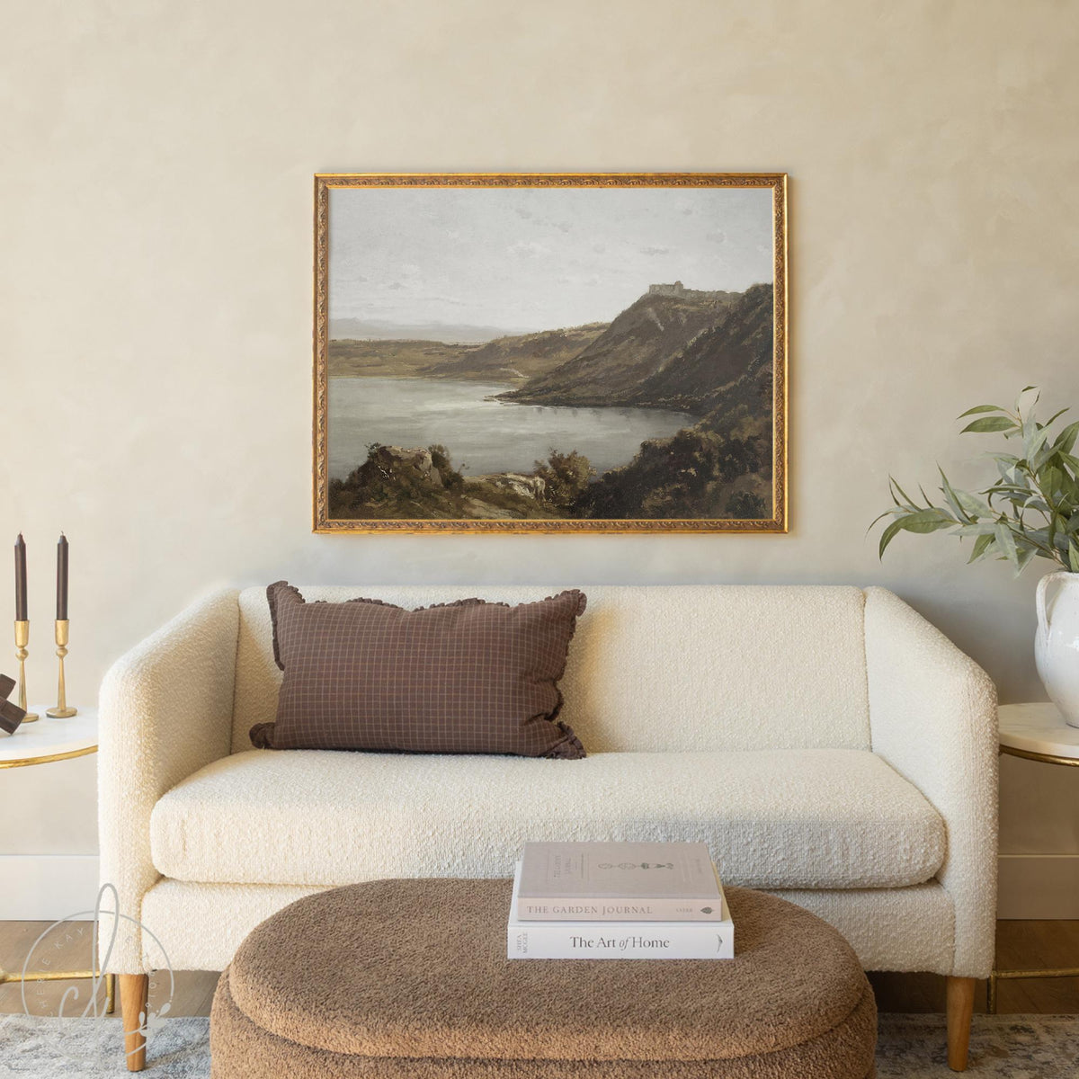 Vintage Coastal Art | Gold Framed Landscape Painting | N36