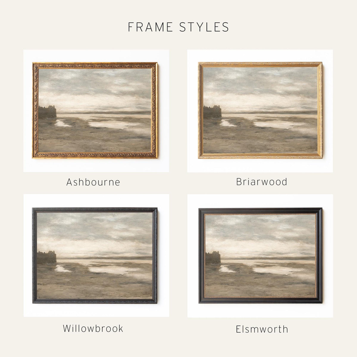 Christian Home Decor | Romans 8:39 Coastal Wall Art | Vintage Gold Framed | N37