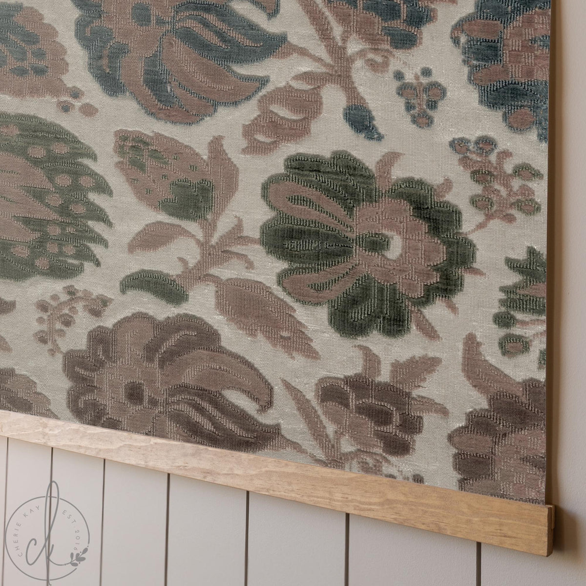 Vintage Floral Art | Large Canvas Fabric Wall Hanging | Botanical Textile Home Decor | T123