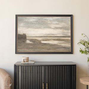 Christian Home Decor | Romans 8:39 Coastal Wall Art | Vintage Gold Framed | N37
