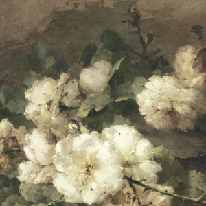 White Flower Painting | Vintage Floral Wall Art | N2