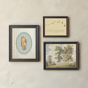 Winnie the Pooh Wall Decor | Vintage Nursery Gallery Wall Art Set | Framed Storybook Prints | G26