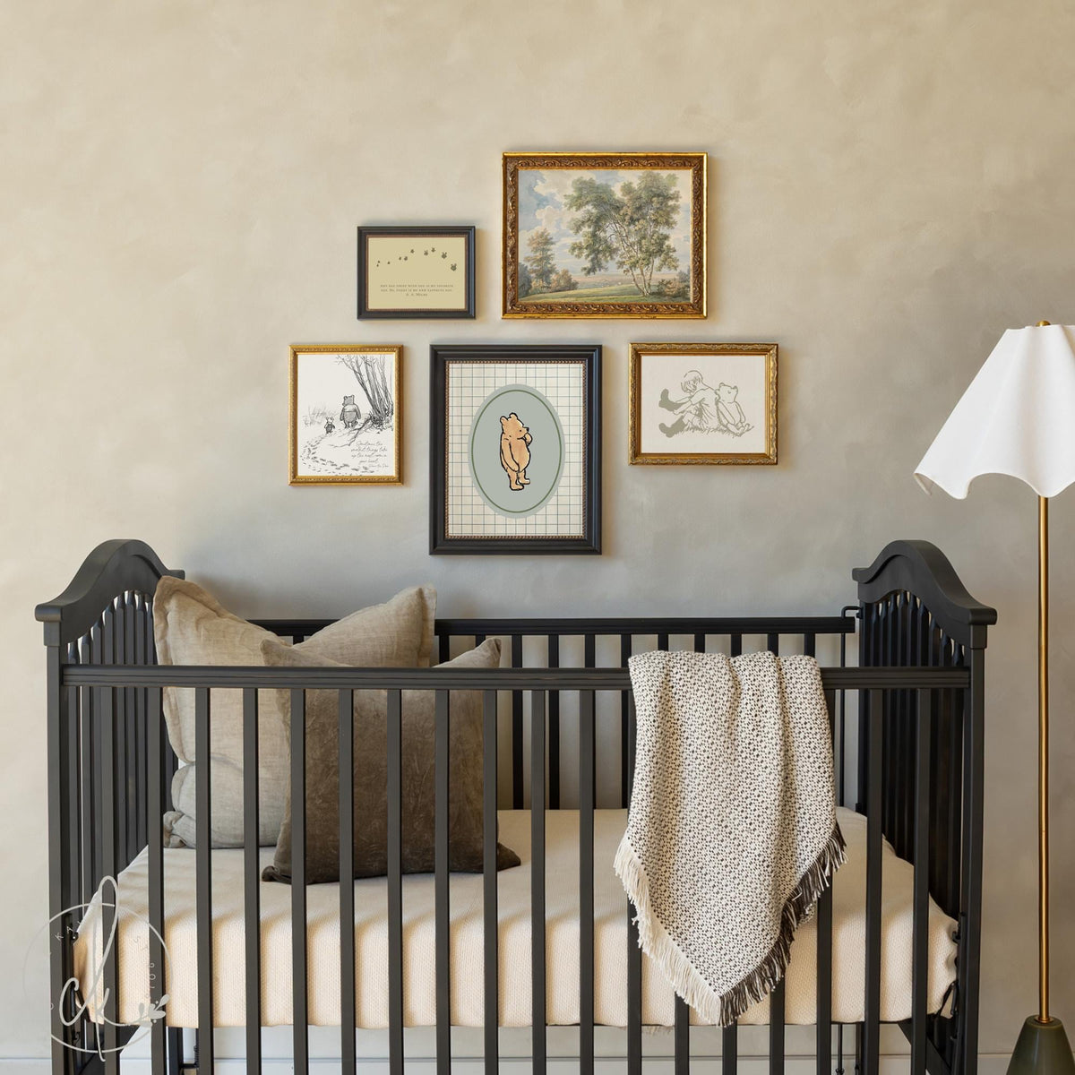 Winnie the Pooh Wall Decor | Vintage Nursery Gallery Wall Art Set | Framed Storybook Prints | G26