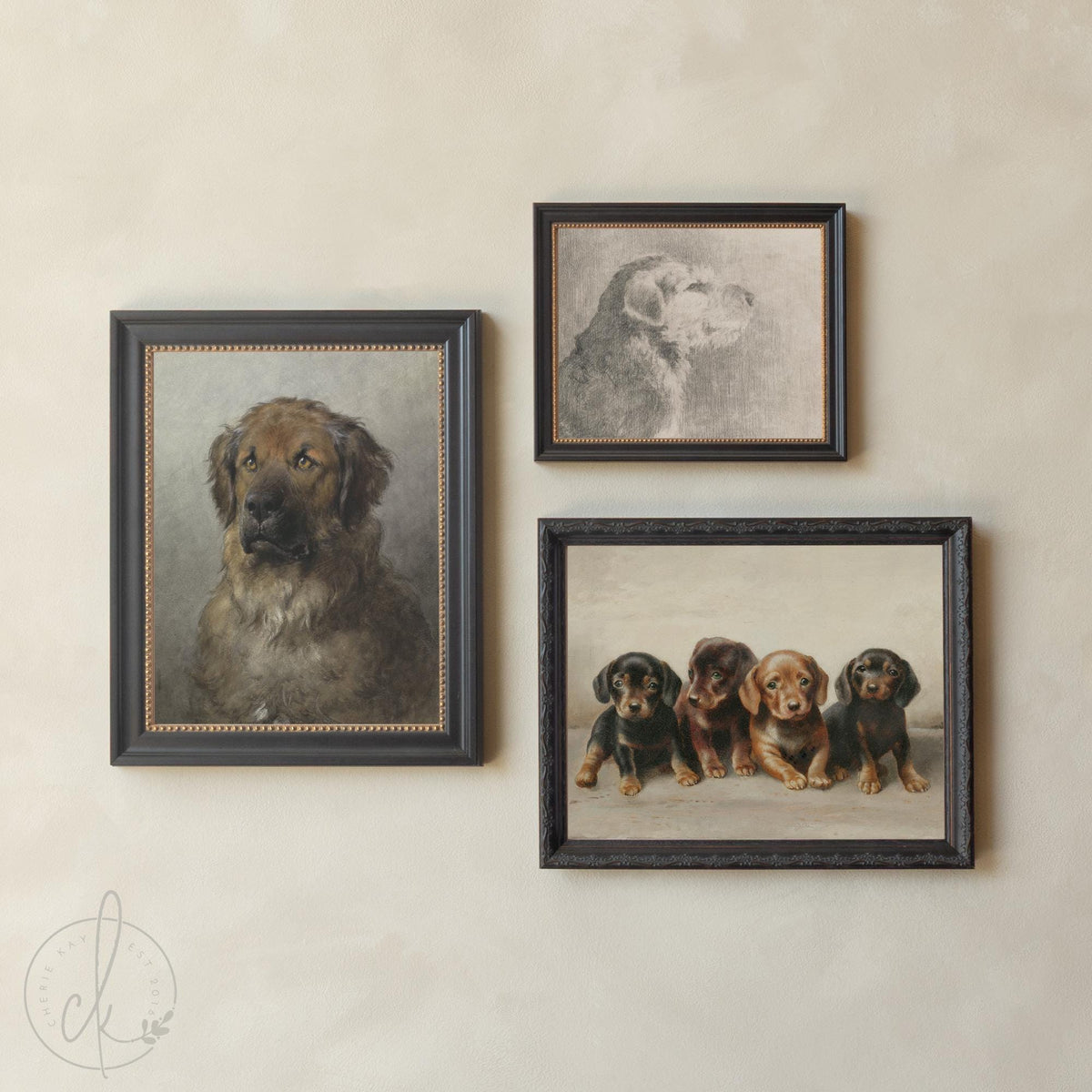 Dog Gallery Wall | Vintage Dog Art Set | Nursery Wall Decor | G44