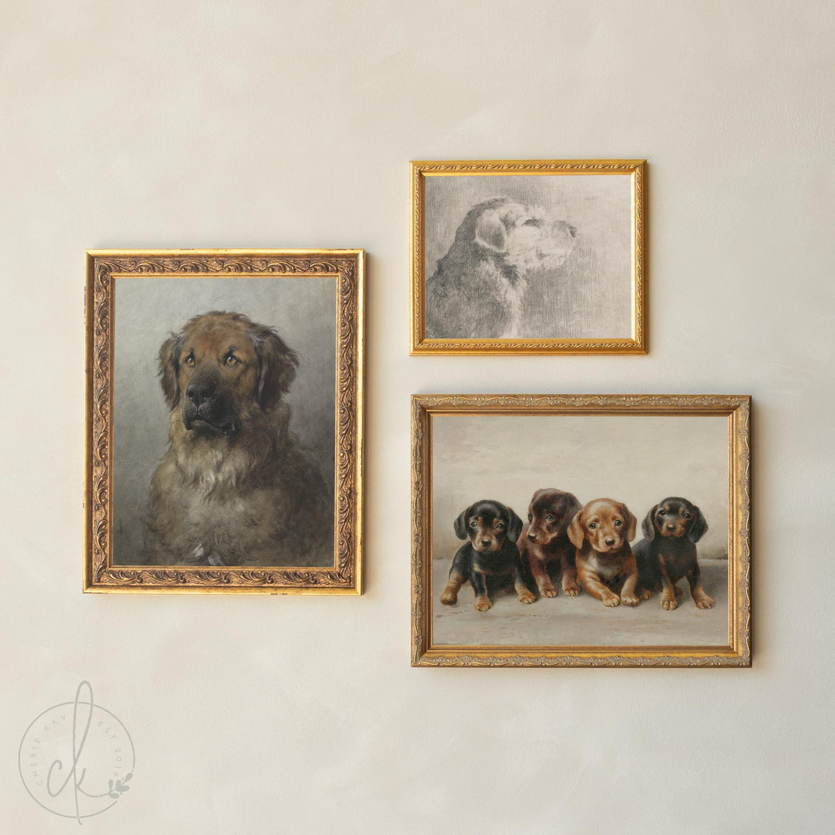 Dog Gallery Wall | Vintage Dog Art Set | Nursery Wall Decor | G44