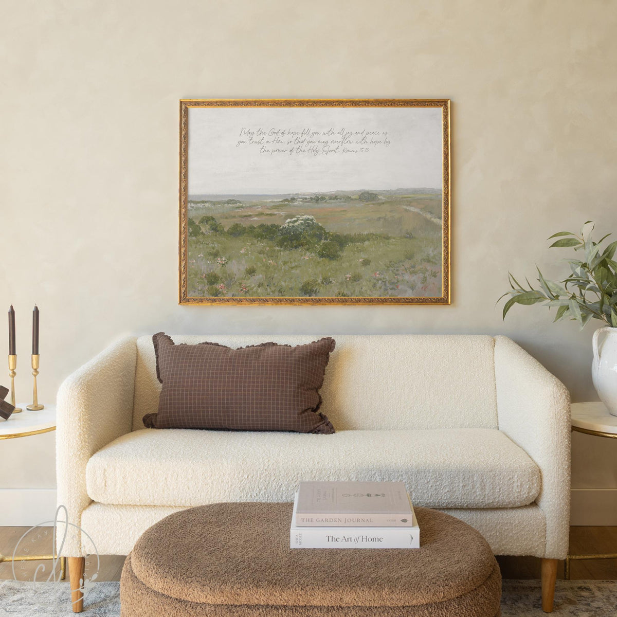 Bible Verse Wall Decor | Large Framed Christian Landscape Art | N38