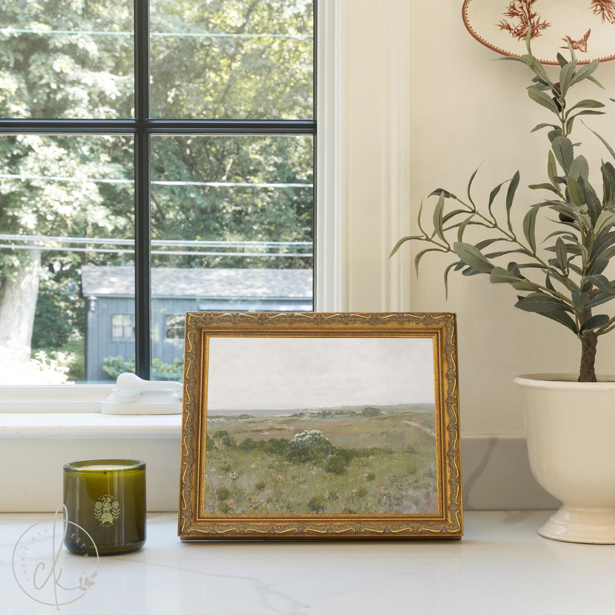 Bible Verse Wall Decor | Large Framed Christian Landscape Art | N38